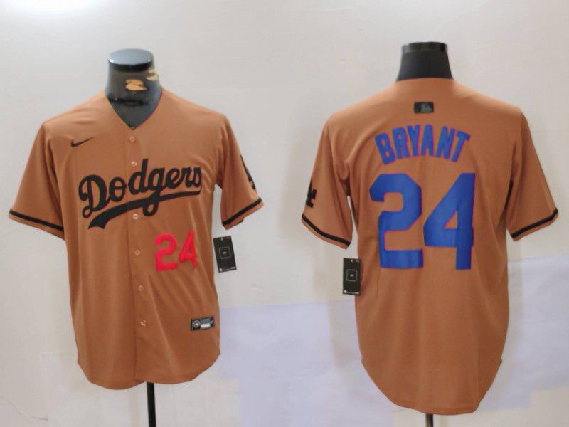 Men Los Angeles Dodgers #24 Bryant army green joint name 2024 Nike MLB Jersey style 3->->